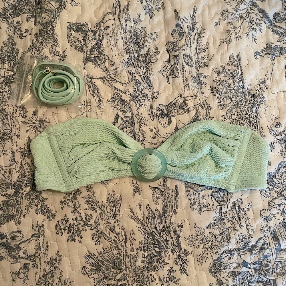 mint green target bandeau bikini top